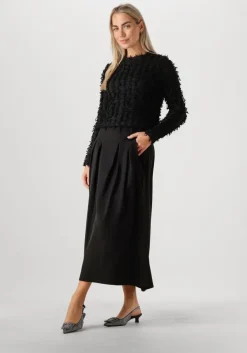 zwarte co'couture midirok anya cc pleat skirt