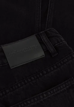 zwarte co'couture midirok vika slit demin skirt