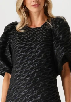 zwarte co'couture mini jurk zebra cc flock dress