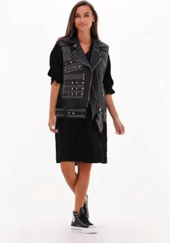 zwarte co'couture mini jurk sunrise pleat dress