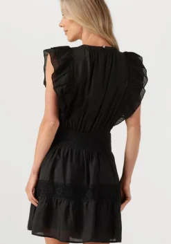 zwarte co'couture mini jurk callumcc frill pintuck dress