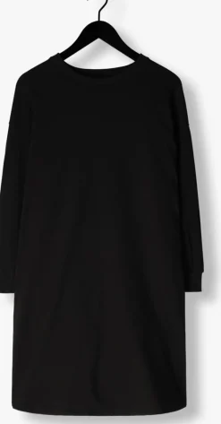 zwarte co'couture mini jurk studcc fringe sweat dress