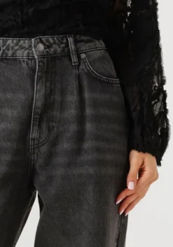 zwarte co'couture mom jeans vika pleat long jeans