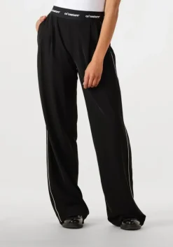 zwarte co'couture pantalon aminacc logo piping ll pant