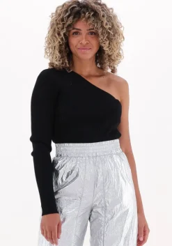 zwarte co'couture tops & t-shirts badu asym rib knit