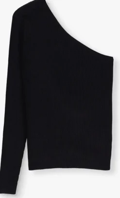 zwarte co'couture tops & t-shirts badu asym rib knit