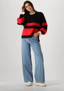 zwarte co'couture trui coralee blok rib knit