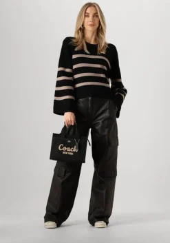 zwarte co'couture truien/vesten maja button stripe