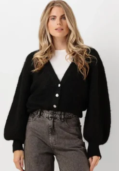 zwarte co'couture vest corelie button knit