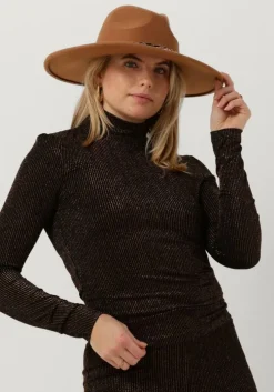 zwarte colourful rebel coltrui neyo metallic stripe turtleneck top