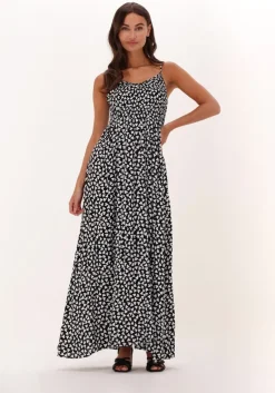 zwarte colourful rebel maxi jurk sophie heart maxi smock dress