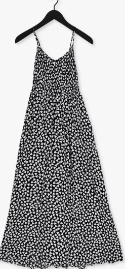 zwarte colourful rebel maxi jurk sophie heart maxi smock dress