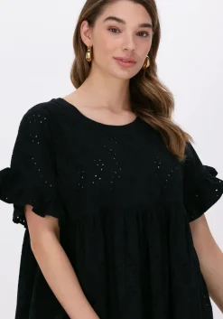 zwarte colourful rebel mini jurk rissey broderie anglaise babydoll dress