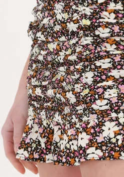 zwarte colourful rebel minirok eliza flower pleated mini skirt