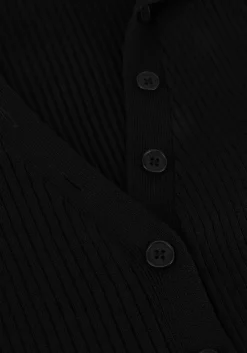 zwarte colourful rebel tops & t-shirts nori fine knit cropped longsleeve polo