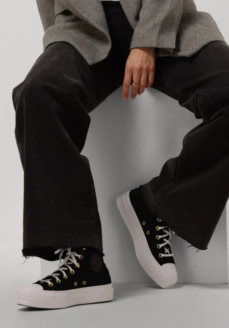 zwarte converse hoge sneakers chuck taylor all star lift platform