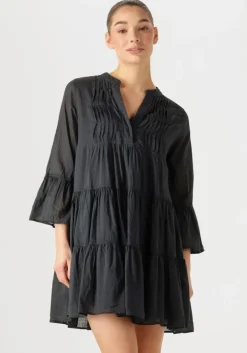 zwarte devotion mini jurk neon