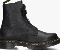 zwarte dr martens enkelboots 1460 pascal front zip
