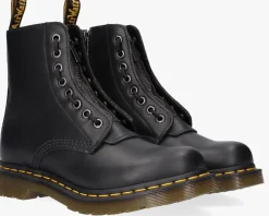 zwarte dr martens enkelboots 1460 pascal front zip