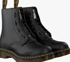 zwarte dr martens enkelboots 1460 pascal front zip