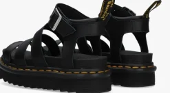 zwarte dr martens platte sandalen blaire brando