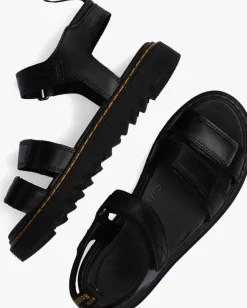 zwarte dr martens platte sandalen klaire k