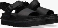 zwarte dr martens platte sandalen voss