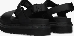 zwarte dr martens platte sandalen voss