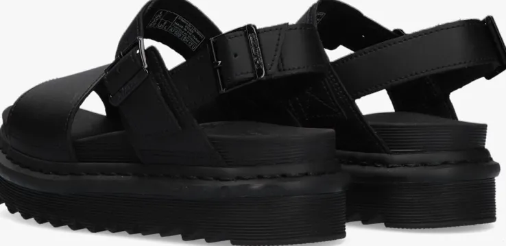 zwarte dr martens platte sandalen voss