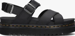 zwarte dr martens platte sandalen voss ii