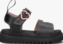 zwarte dr martens platte sandalen marlowe hearts k
