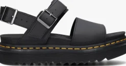 zwarte dr martens platte sandalen voss