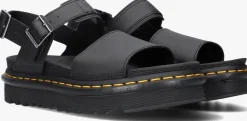 zwarte dr martens platte sandalen voss