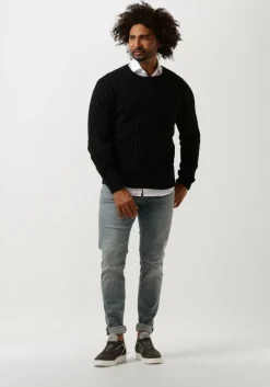 zwarte dstrezzed trui crew neck structure naps