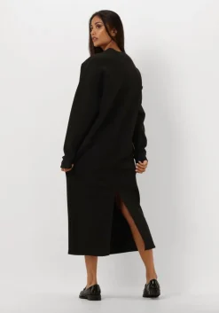 zwarte edited midi jurk chana dress