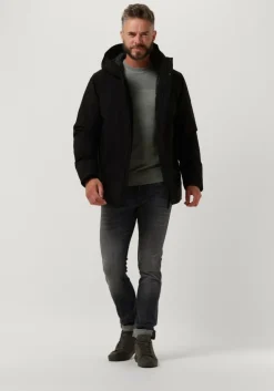 zwarte elvine gewatteerde jas vhinner