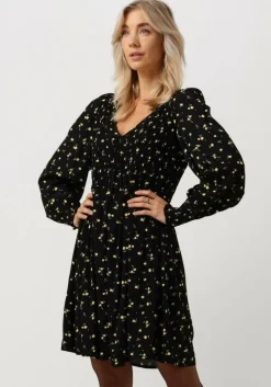 zwarte envii mini jurk enerica ls dress aop 6696