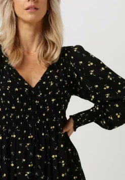 zwarte envii mini jurk enerica ls dress aop 6696