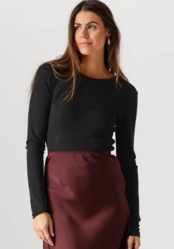 zwarte envii tops & t-shirts enanna ls o-n tee 7226