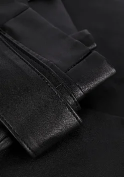 zwarte est'seven pantalon est'paper bag stretch leather