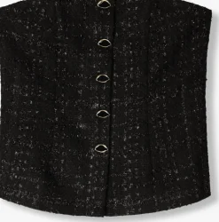 zwarte fabienne chapot top twinnie tweed top