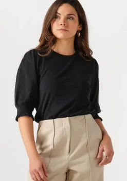 zwarte fabienne chapot trui molly short sleeve pullover