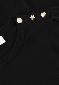 zwarte fabienne chapot trui molly short sleeve pullover