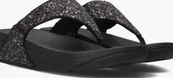 zwarte fitflop slippers lulu glitter toe-post
