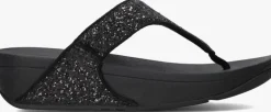 zwarte fitflop slippers lulu glitter toe-post
