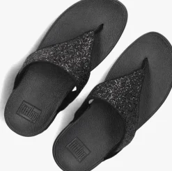 zwarte fitflop teenslippers lulu glitter toe-post