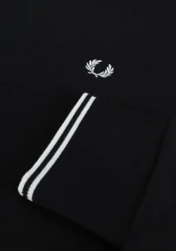 zwarte fred perry trui crew neck sweatshirt
