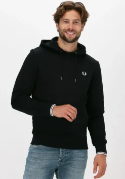 zwarte fred perry truien/vesten tipped hooded sweatshirt