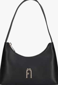 zwarte furla schoudertas diamante mini shoulder bag