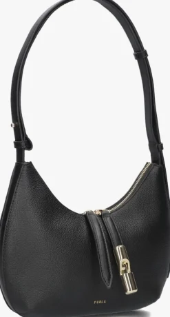 zwarte furla schoudertas goccia s shoulder bag